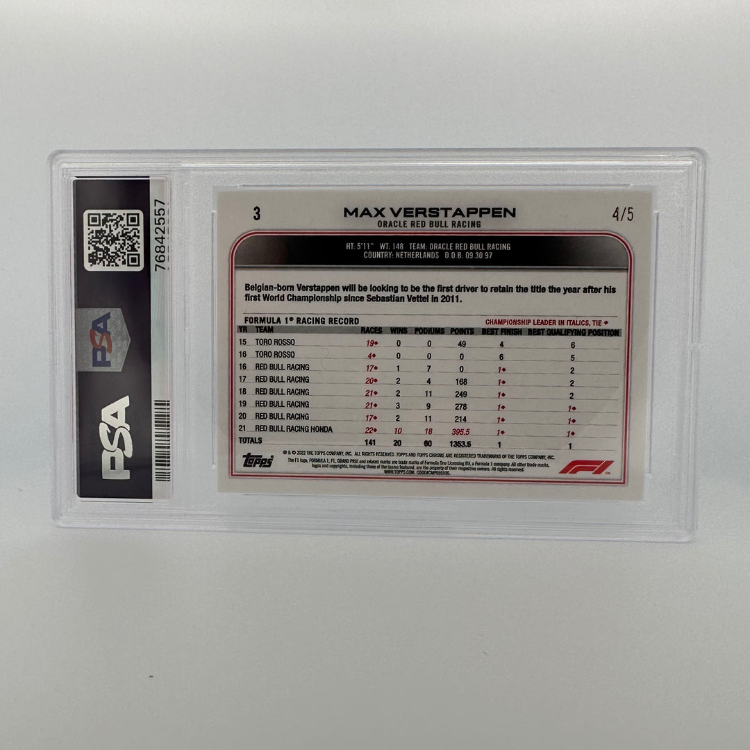 PSA 10 - 4/5 - MAX VERSTAPPEN #3 - RED RAYWAVE REFRACTOR