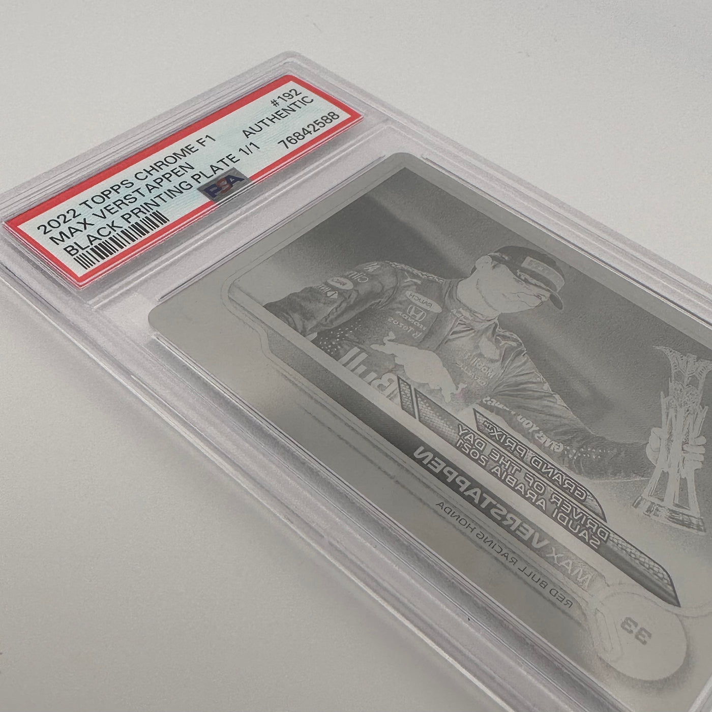 PSA Authentic - 1/1 MAX VERSTAPPEN #192 - BLACK PRINTING PLATE
