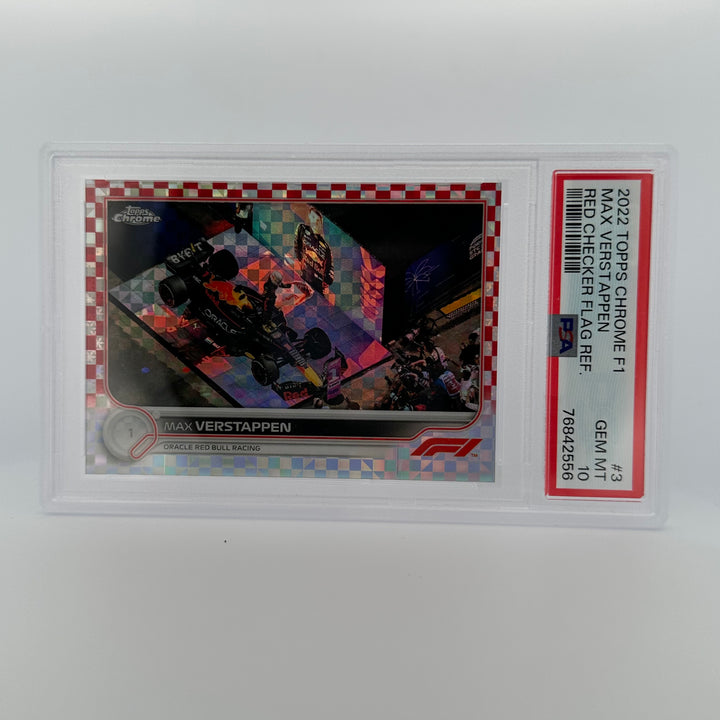 PSA 10 - 1/5 - MAX VERSTAPPEN #3 - RED CHECKER FLAG REFRACTOR