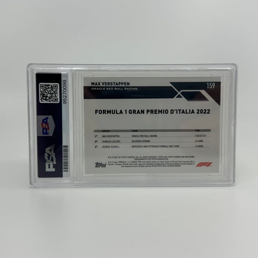 PSA 10 - 61/99 Max Verstappen #159 - Sapphire - Aqua - 2023 Topps Chrome
