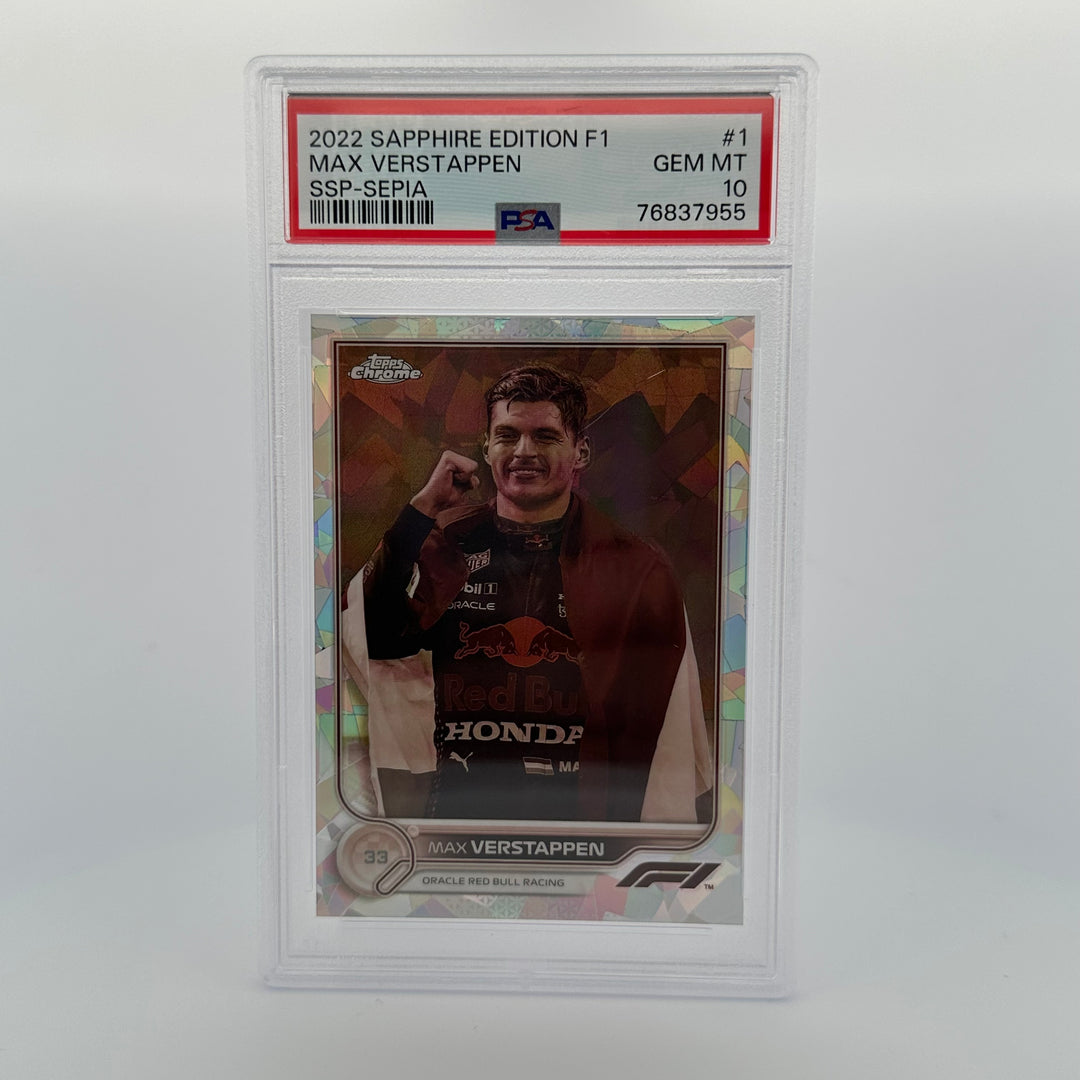 PSA 10 - /100 - MAX VERSTAPPEN #1 - SAPPHIRE EDITION - SSP - SEPIA