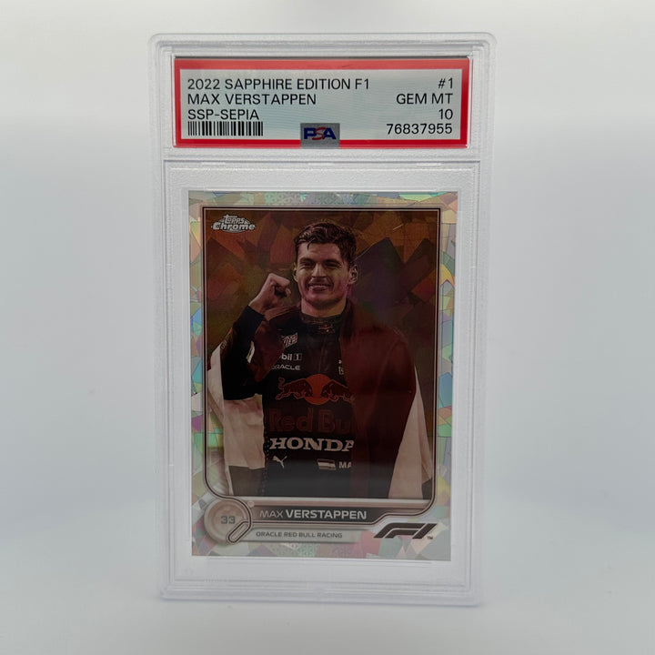 PSA 10 - /100 - MAX VERSTAPPEN #1 - SAPPHIRE EDITION - SSP - SEPIA
