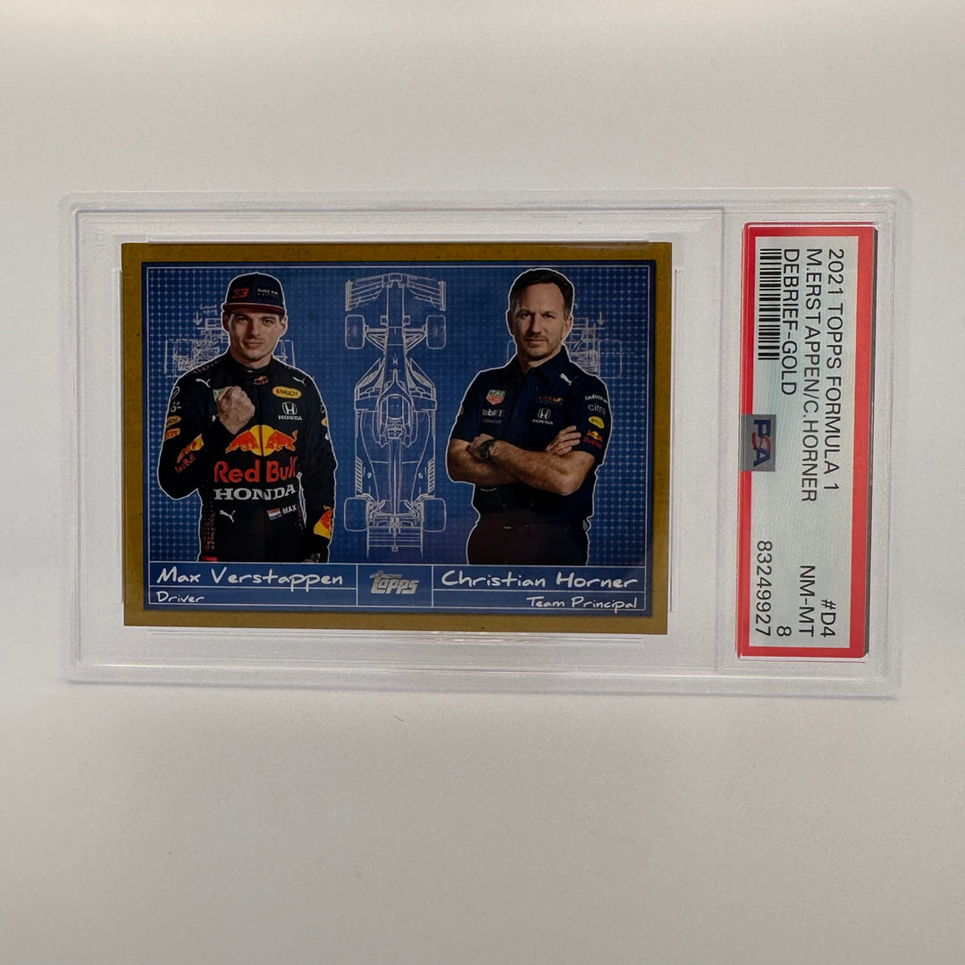 PSA 8 - 30/50 - Max Verstappen/christian Horner - Debrief #D4 - Gold