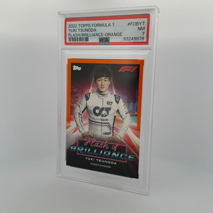 PSA 7 - 23/25 - Yuki Tsunoda #FOBYT - Flash Of Brilliance - Orange