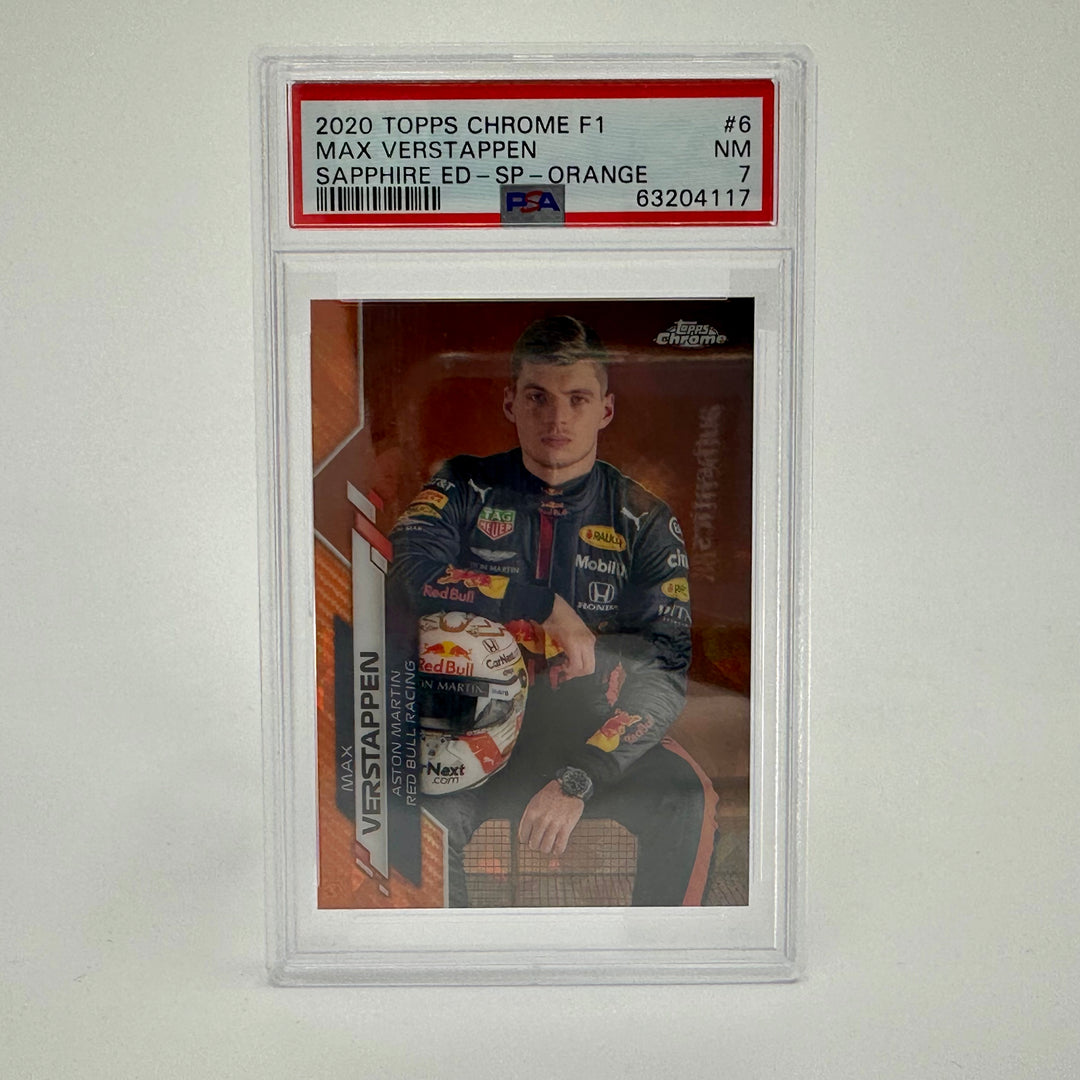 PSA 7 - 02/25 Max Verstappen #6 - Sapphire Edition SP Orange - 2020 Chrome F1