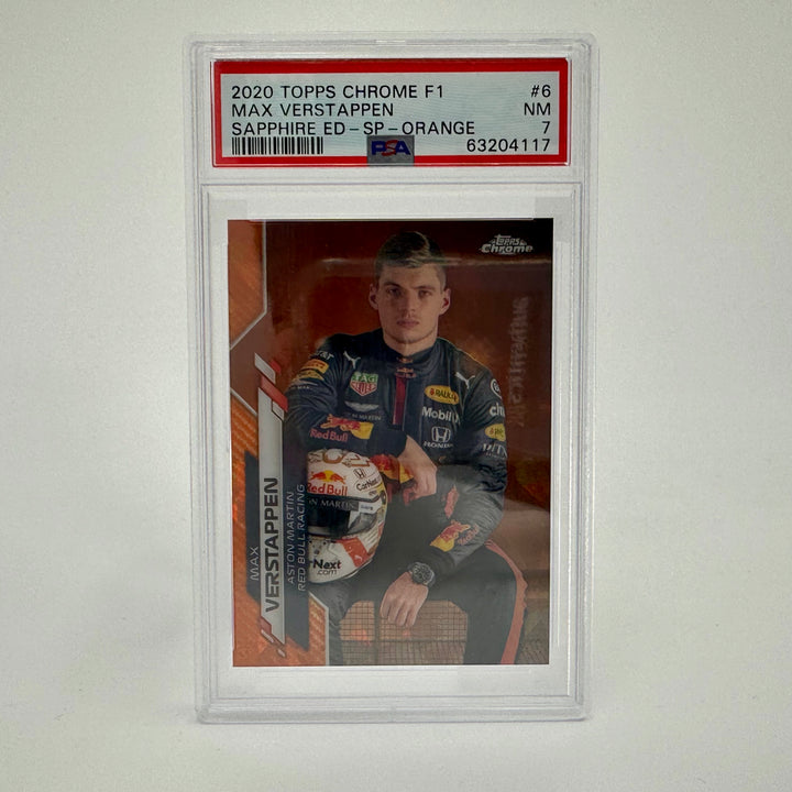 PSA 7 - 02/25 Max Verstappen #6 - Sapphire Edition SP Orange - 2020 Chrome F1