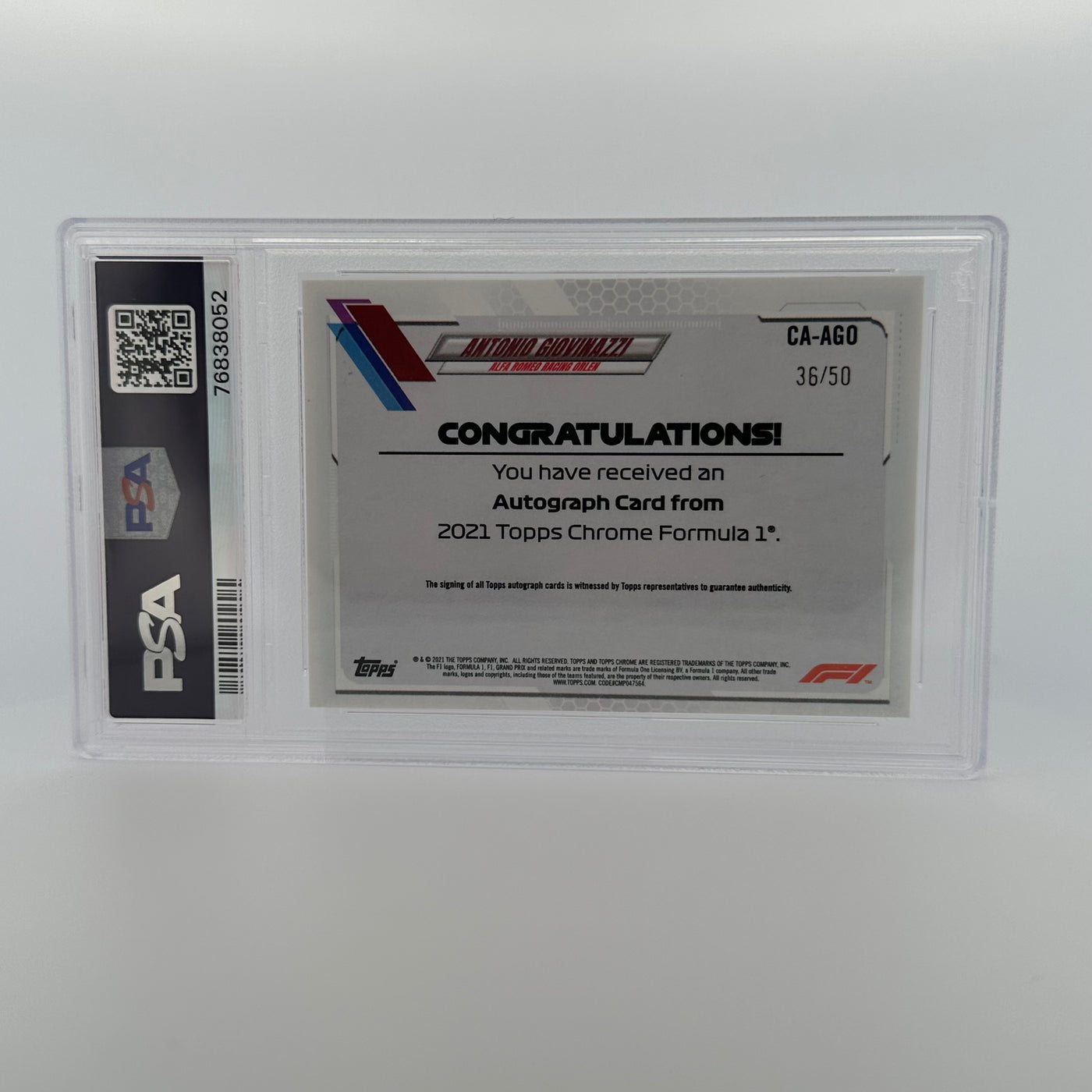 PSA 9 - 35/50 - ANTONIO GIOVINAZZI #CAAGO - AUTO GOLD REFRACTOR