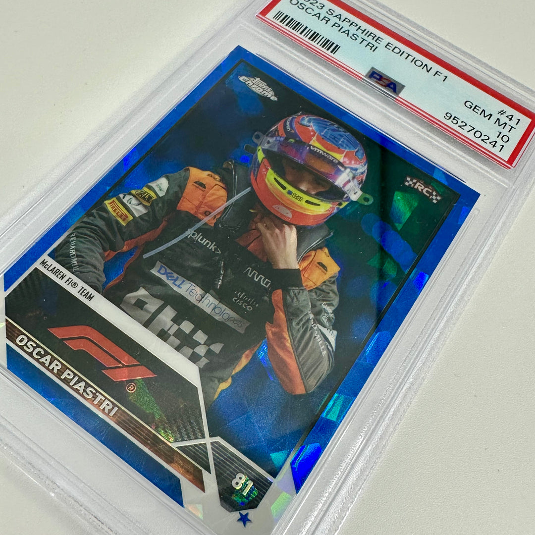 PSA 10 - Oscar Piastri #41 - Sapphire Edition - 2023 Topps Chrome F1 - Rookie Card
