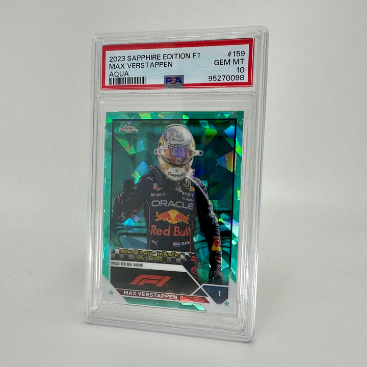 PSA 10 - 61/99 Max Verstappen #159 - Sapphire - Aqua - 2023 Topps Chrome