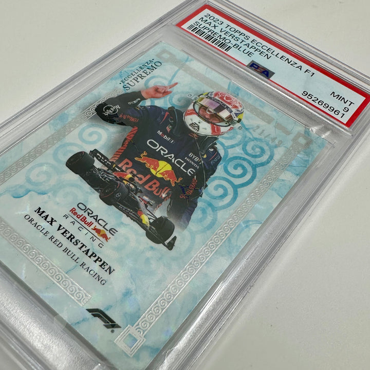 PSA 9 - 21/49 - Max Verstappen - Blue - 2023 Eccellenza Supremo