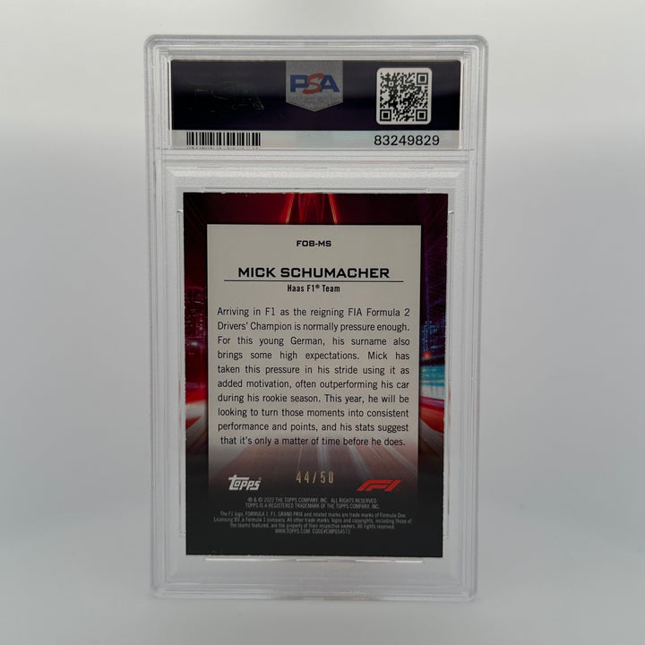 PSA 7 - 44/50 - Mick Schumacher #FOBMS - Flash Of Brilliance - Gold