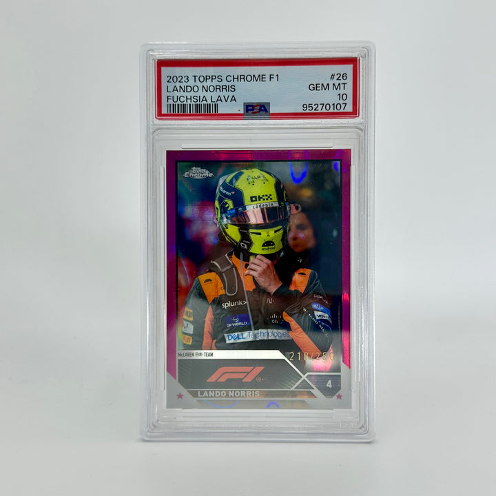 PSA 10 - 218/250 Lando Norris #26 - Fuchsia Lava - 2023 Topps Chrome