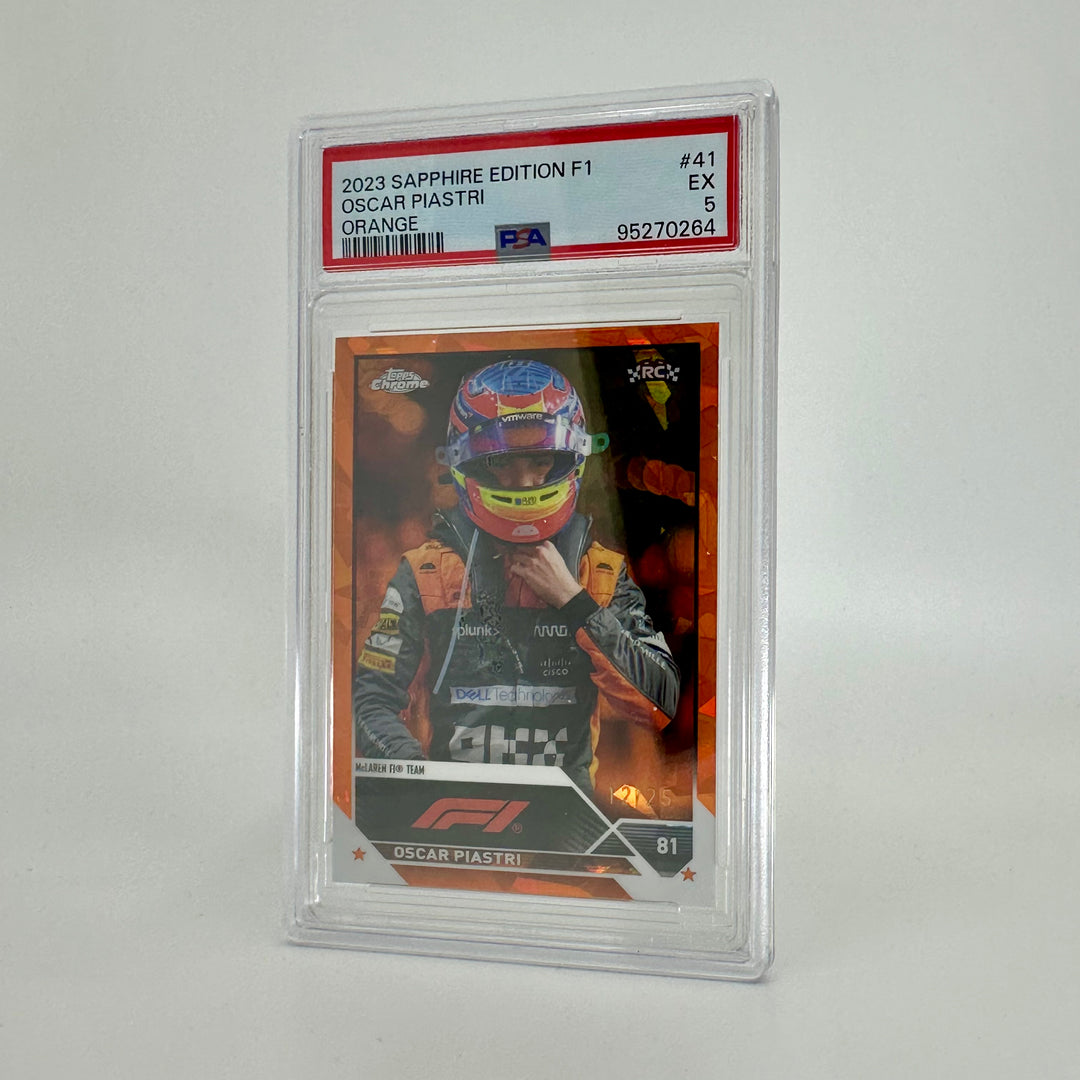 PSA 5 - 12/25 Orange - Oscar Piastri #41 - Sapphire Edition - 2023 Topps Chrome F1 - Rookie Card