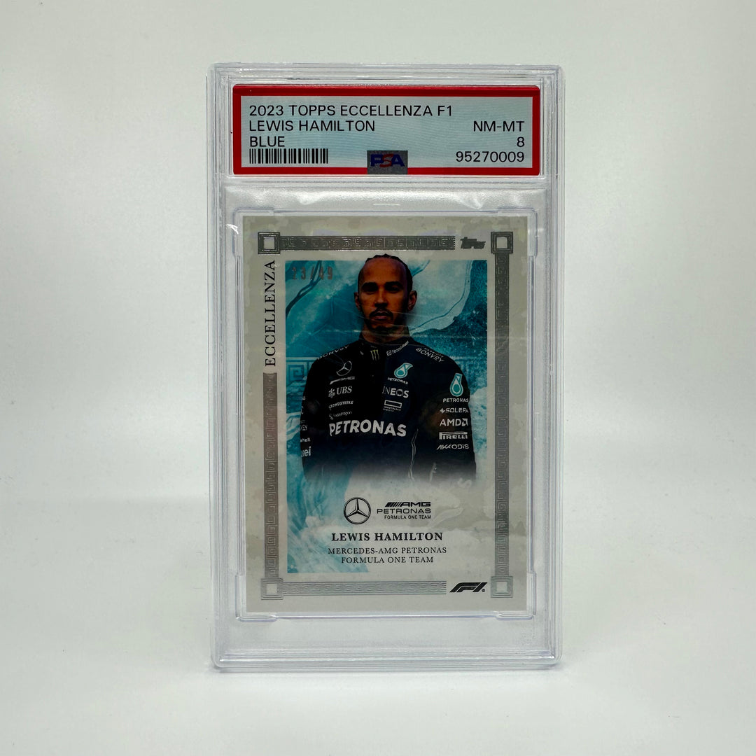 PSA 8 - 23/49 Lewis Hamilton - Blue - 2023 Eccellenza