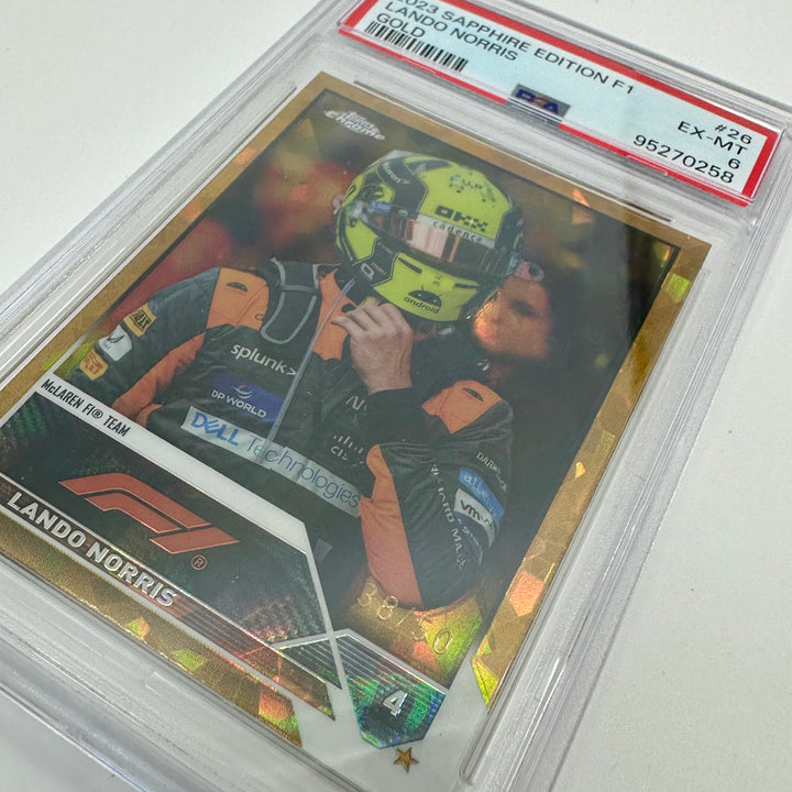 PSA 6 - 38/50 Lando Norris #26 - Gold - 2023 Topps Chrome Sapphire