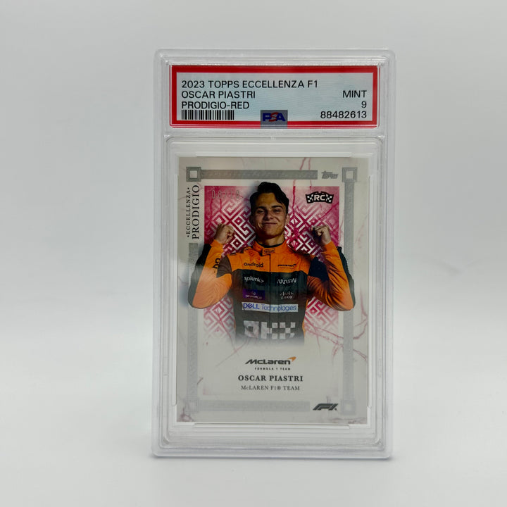 PSA 9 - 08/10 Oscar Piastri  - 2023 Eccellenza Prodigio - Red - Rookie Card