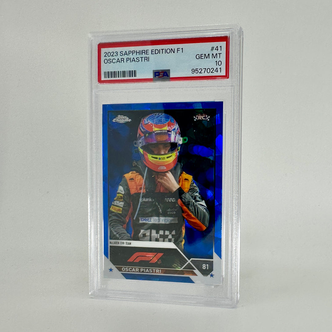 PSA 10 - Oscar Piastri #41 - Sapphire Edition - 2023 Topps Chrome F1 - Rookie Card