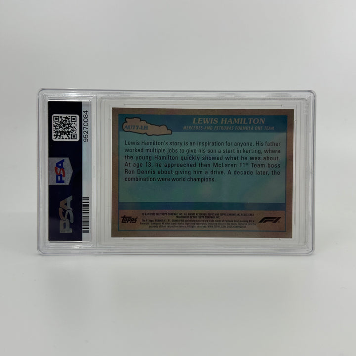 PSA 8 - 25/25 Lewis Hamilton #AU77-LH - Orange - 2023 Topps Chrome