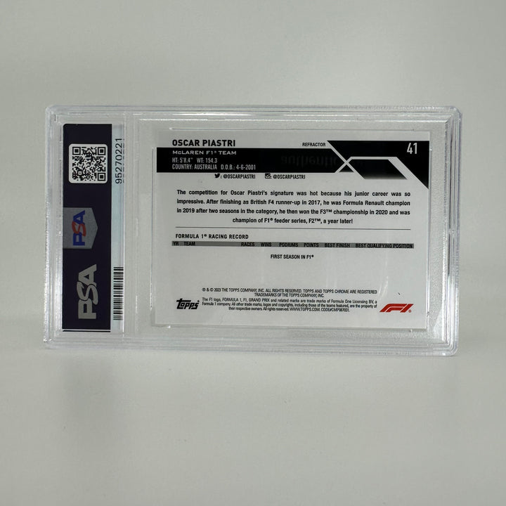 PSA 8 - Oscar Piastri #41 - Refractor - 2023 Topps Chrome