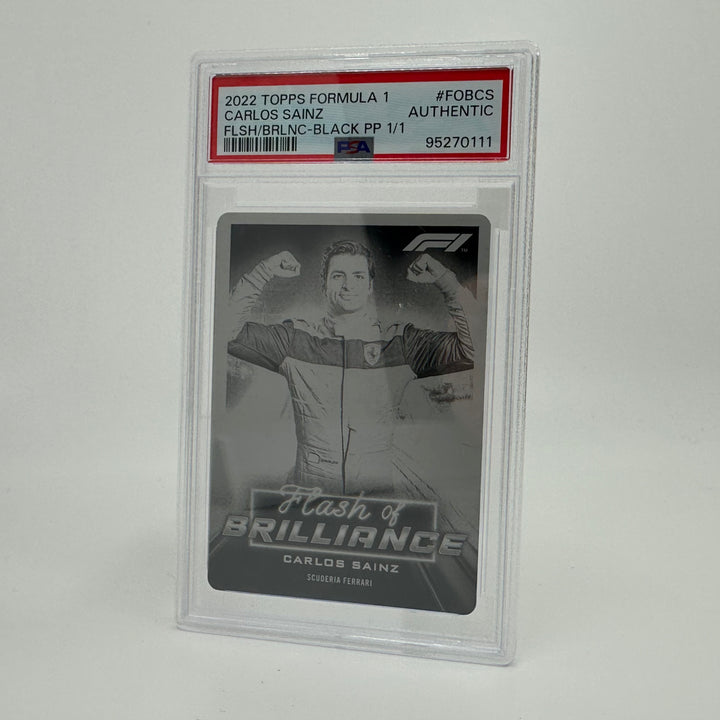 1/1 Black Printing Plate - Carlos Sainz #FOBCS -  2022 Topps Formula 1