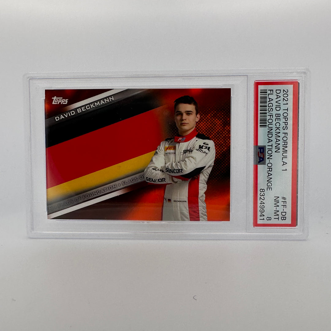PSA 8 - 05/25 David Beckmann #FF-DB - Flags Of Foundation - Orange