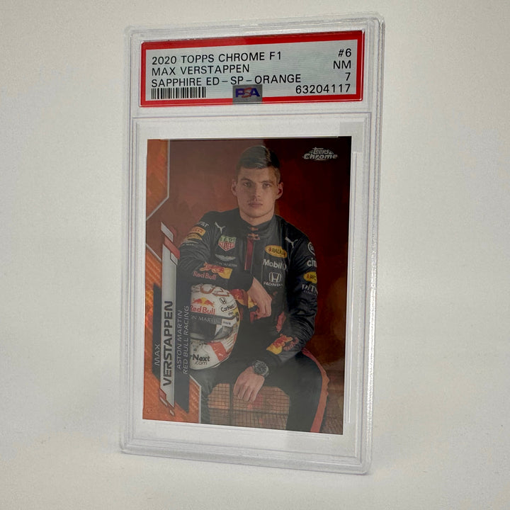 PSA 7 - 02/25 Max Verstappen #6 - Sapphire Edition SP Orange - 2020 Chrome F1