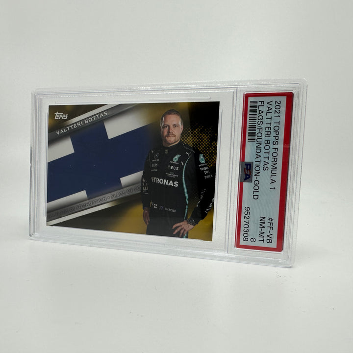PSA 8 - 02/50 - Valtteri Bottas #FF-VB - Flags Of Foundation - Gold