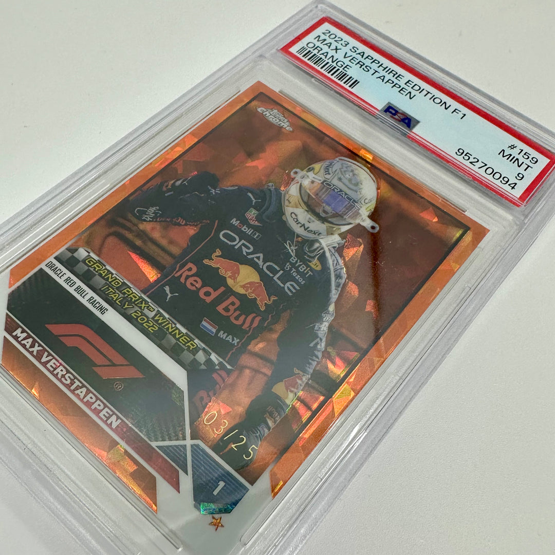 PSA 9 - 03/25 Max Verstappen #159 - Sapphire - Orange - 2023 Topps Chrome