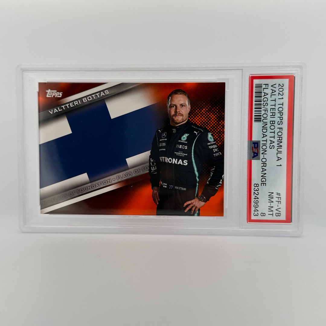 PSA 8 - 09/25 Valtteri Bottas #FF-VB - Flags Of Foundation - Orange