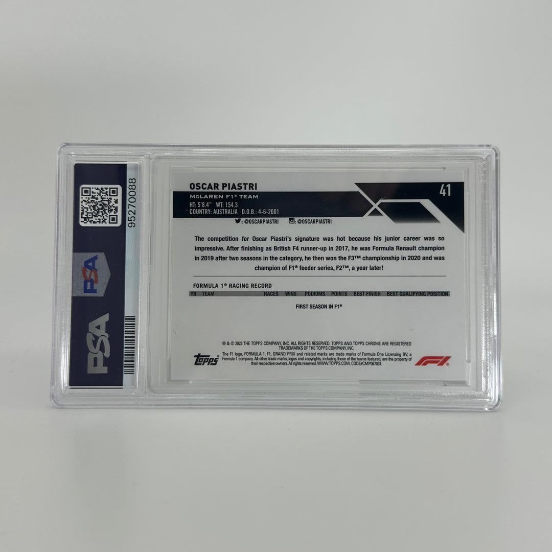 PSA 10 - 36/99 Oscar Piastri #41 - Aqua - Sapphire Edition - 2023 Topps Chrome F1 - Rookie Card