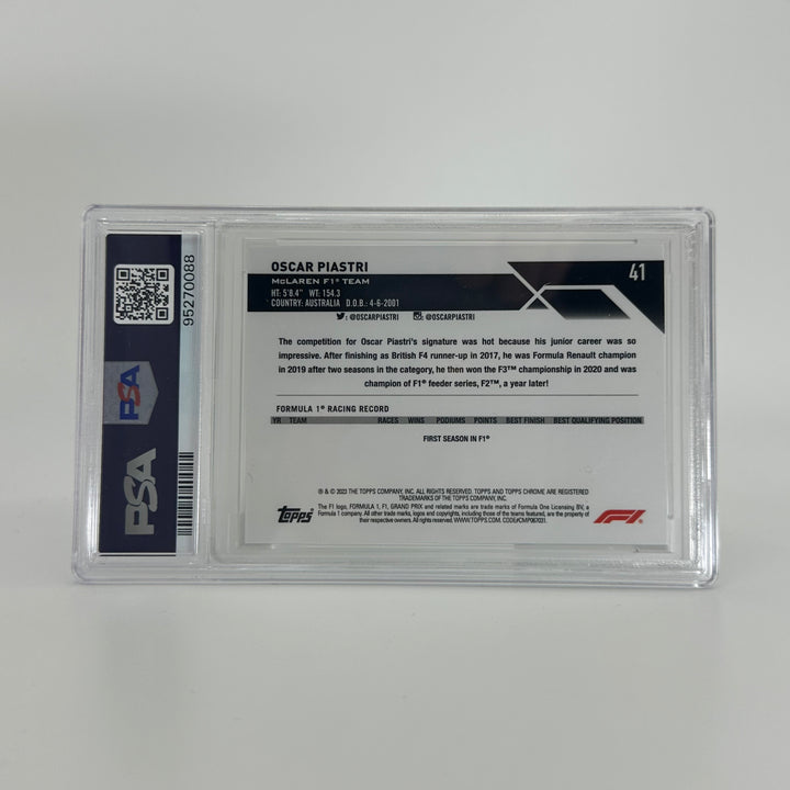 PSA 10 - 36/99 Oscar Piastri #41 - Aqua - Sapphire Edition - 2023 Topps Chrome F1 - Rookie Card