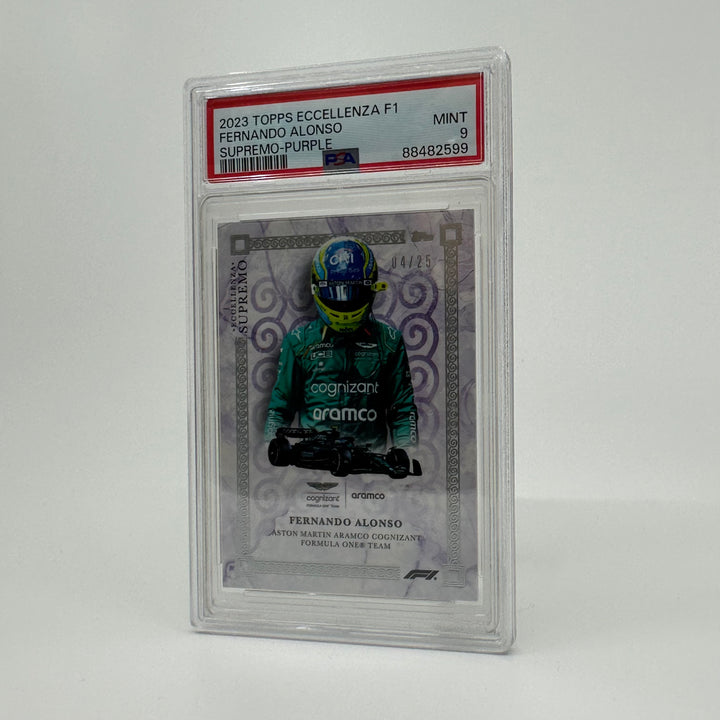 PSA 9 - 04/25 Purple - Fernando Alonso - 2023 Eccellenza Supremo