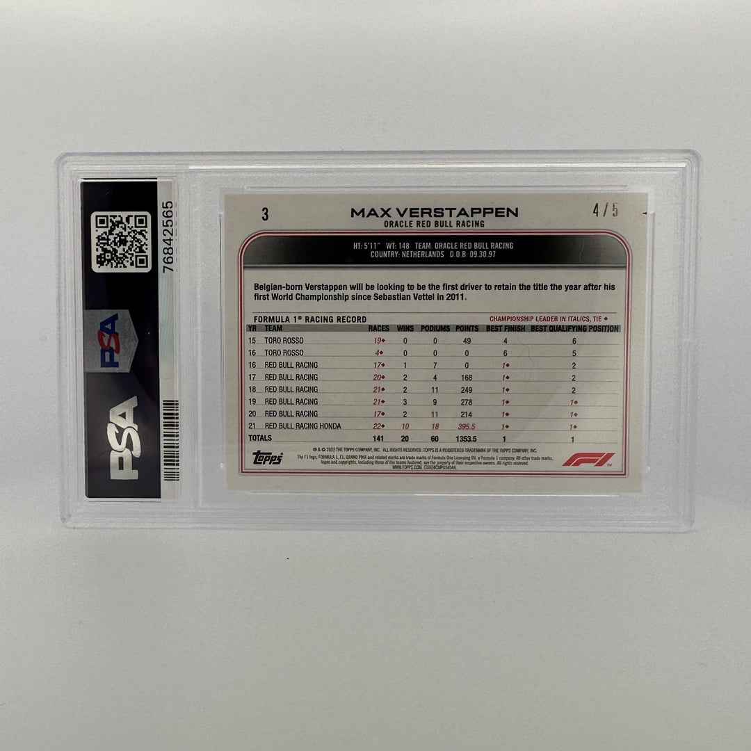 PSA 9 - 4/5 - MAX VERSTAPPEN #3 - RED