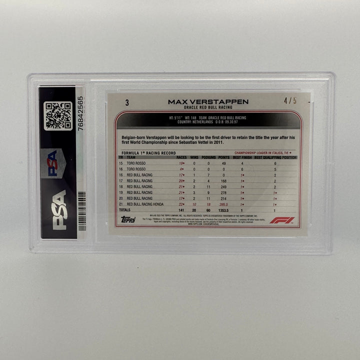 PSA 9 - 4/5 - MAX VERSTAPPEN #3 - RED