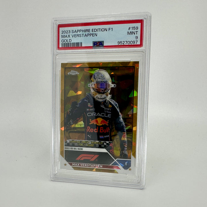 PSA 9 - 42/50 Max Verstappen #159 - Sapphire - Gold - 2023 Topps Chrome