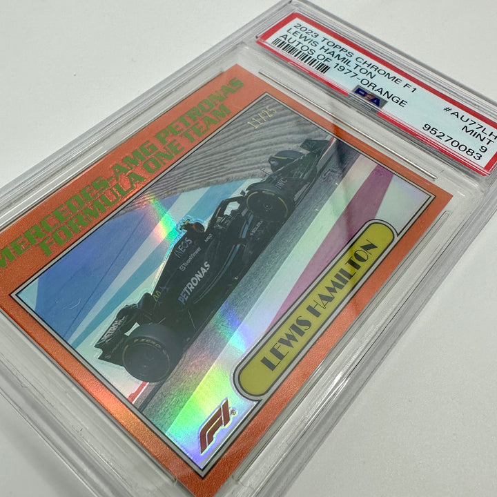 PSA 9 - 11/25 Orange - Lewis Hamilton #AU77-LH - 2023 Topps Chrome