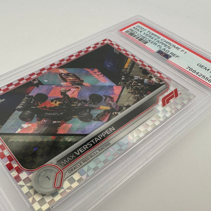 PSA 10 - 1/5 - MAX VERSTAPPEN #3 - RED CHECKER FLAG REFRACTOR