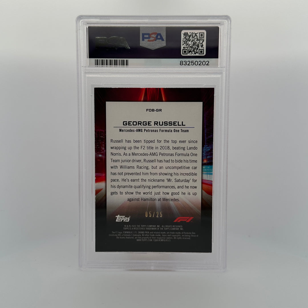 PSA 7 - 5/25 - George Russell #FOBGR - Flash Of Brilliance - Orange