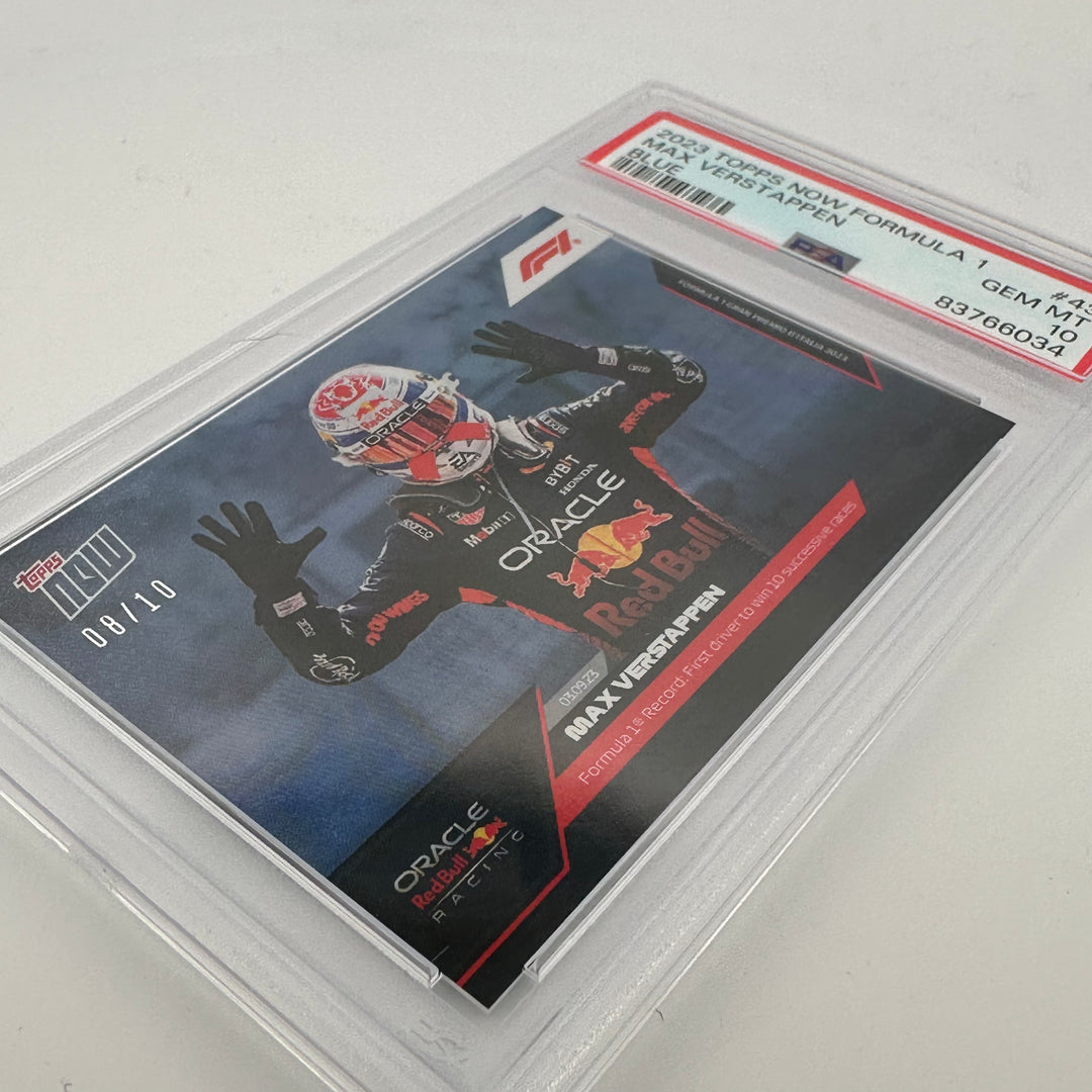 PSA 10 - 08/10 Max Verstappen #43 - Blue - 2023 Topps Now F1