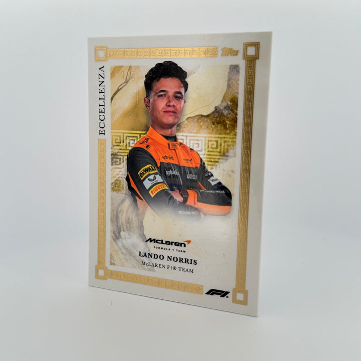 1/1 Gold Lando Norris - 2023 Topps Eccellenza Driver Profile