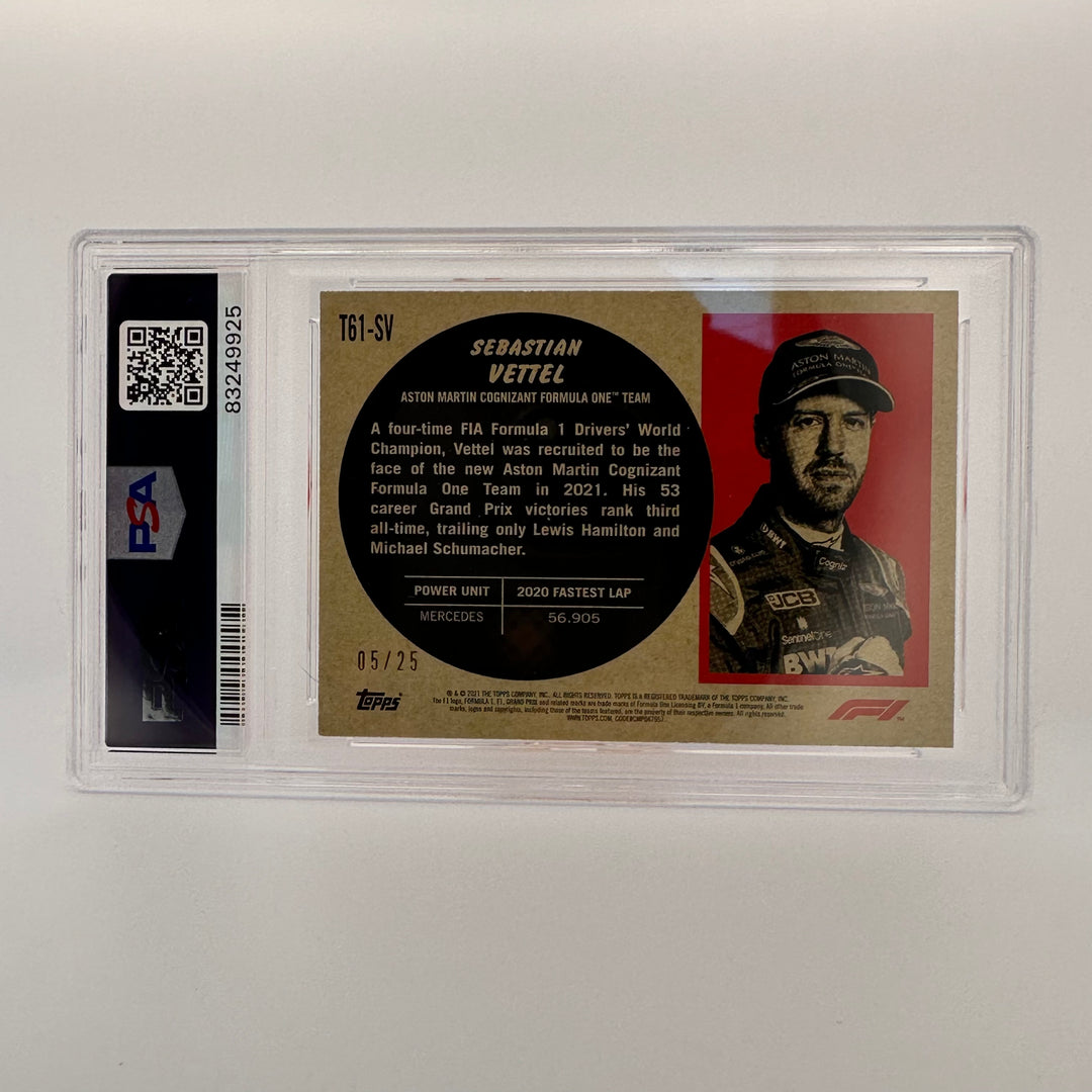 PSA 9 - 5/25 - Sebastian Vettel - 1961 Sports Cars - #T61SV - Orange