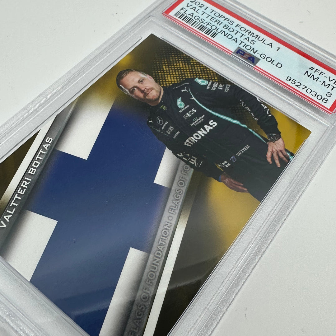 PSA 8 - 02/50 - Valtteri Bottas #FF-VB - Flags Of Foundation - Gold