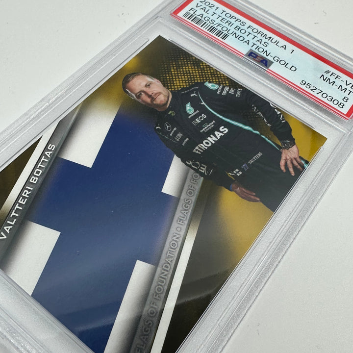 PSA 8 - 02/50 - Valtteri Bottas #FF-VB - Flags Of Foundation - Gold