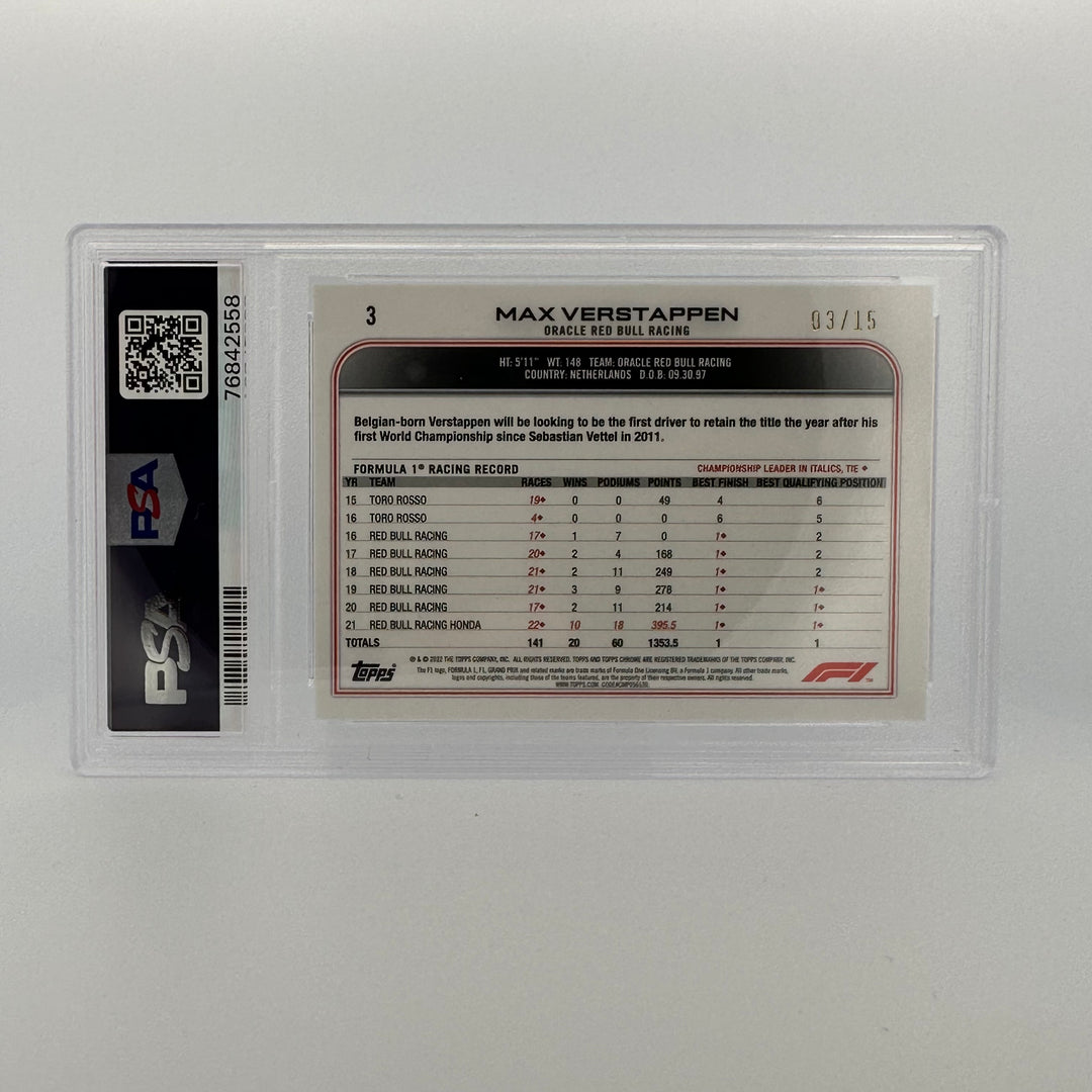 PSA 9 - /15 - Max Verstappen #3 - Sapphire Edition - Black & White