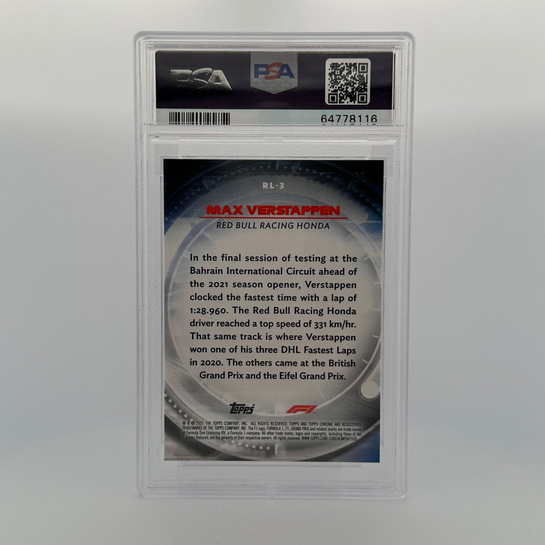 PSA 9 - 10/25 - Max Verstappen #RL3 - Redliners - Orange Refractor