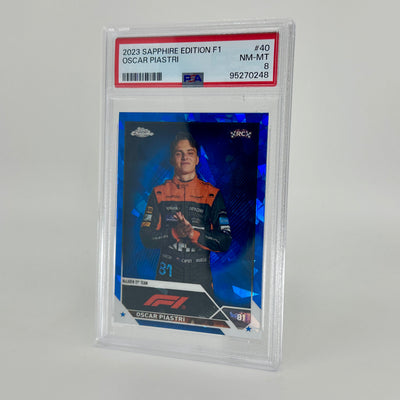PSA 8 - Oscar Piastri #40 - Sapphire - 2023 Topps Chrome F1  - Rookie Card