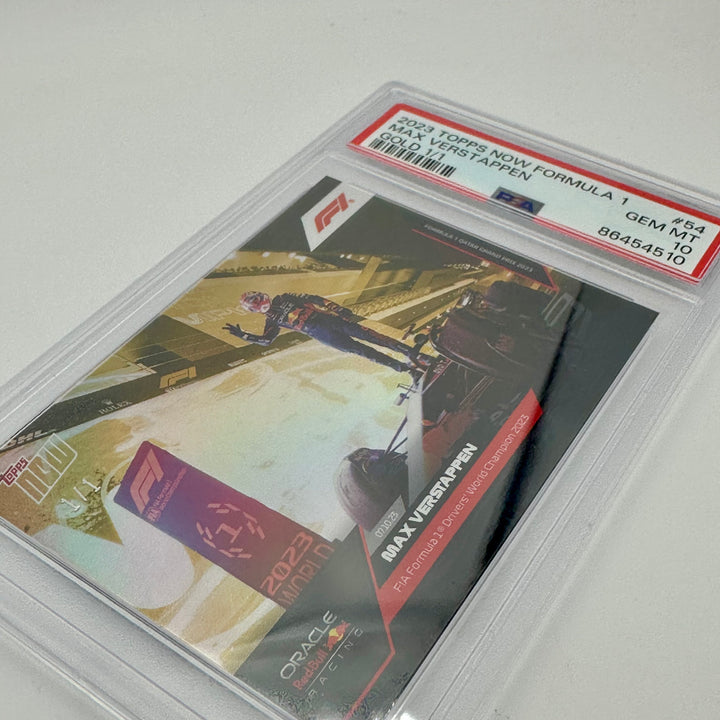1/1 Gold - Max Verstappen #54 - PSA 10 - 2023 Topps Now - 2023 FIA Formula 1® Drivers' World Champion