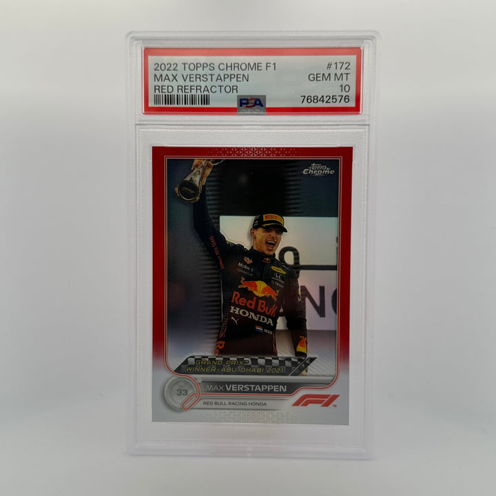 PSA 10 - 5/5 Max Verstappen #172 - Red Refractor