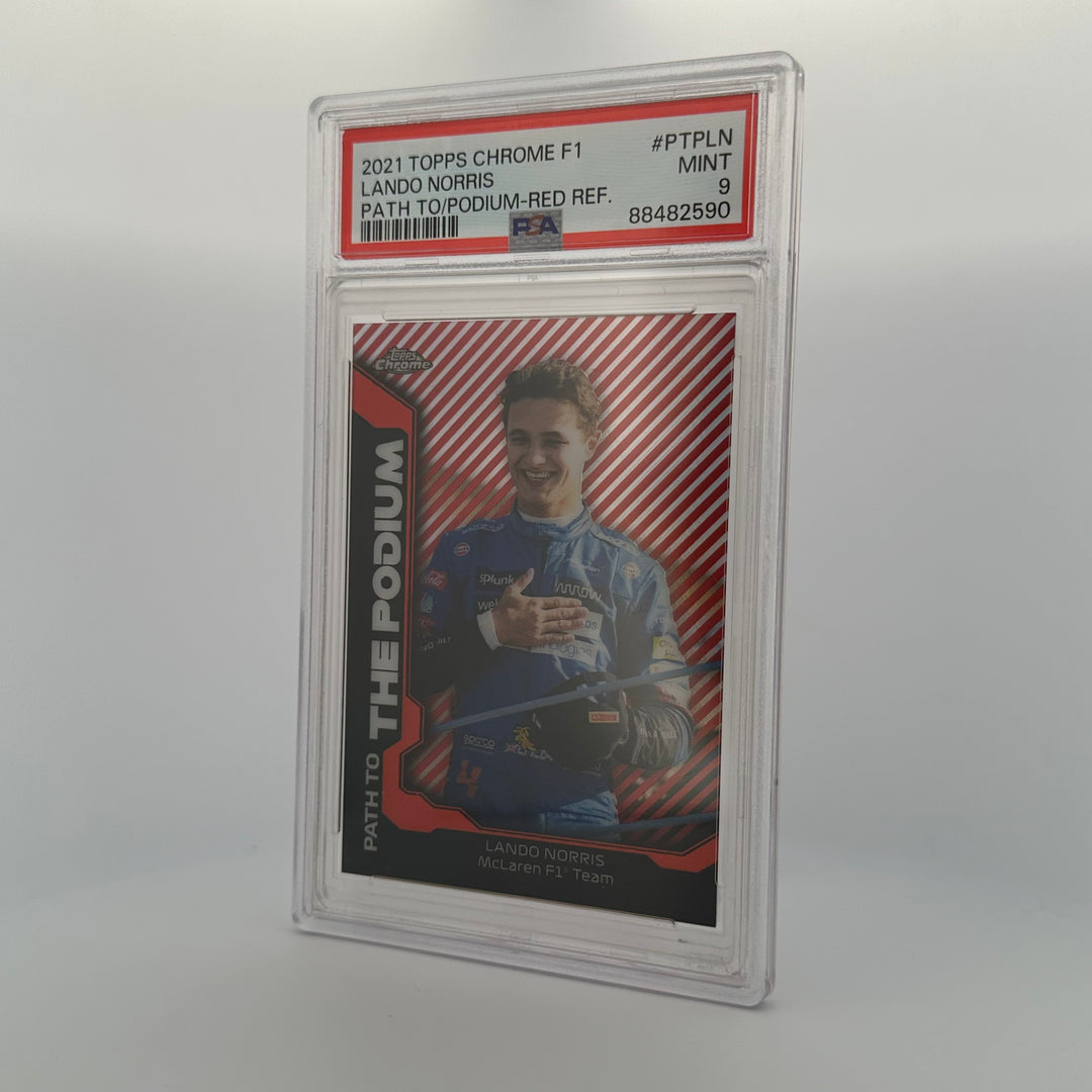 PSA 9 - 2/5 Lando Norris #PTPLN - Red Refractor - 2021 Topps Chrome