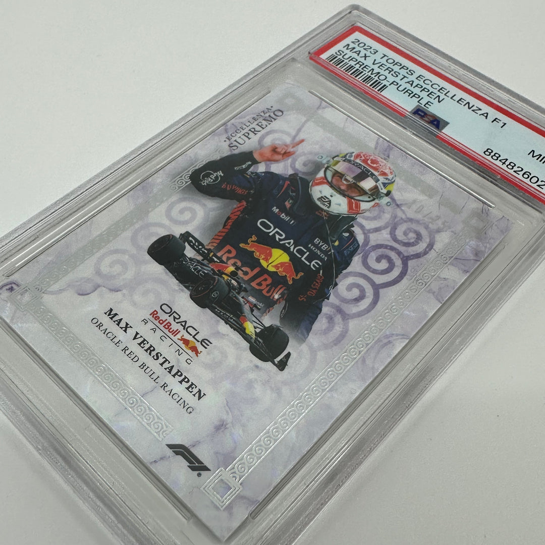 PSA 9 - 10/25 Purple - Max Verstappen - 2023 Eccellenza Supremo